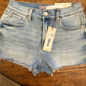 Just USA Faded Blue Jean Shorts NWT